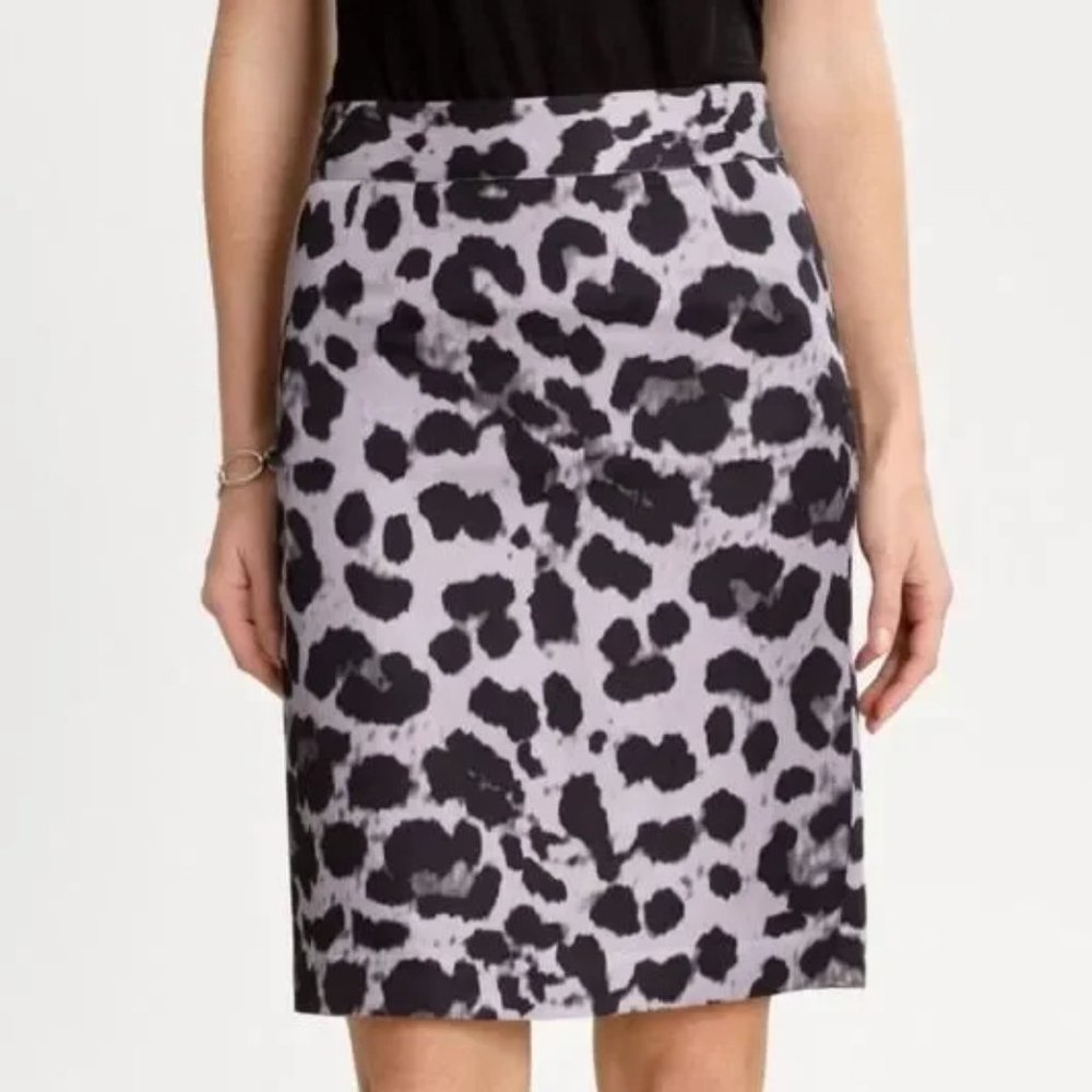 Banana Republic Animal Print Linen Blend Pencil Skirt Size 4P NWT